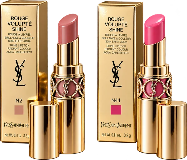 Rossetti Yves Saint Laurent Rouge Volupté Shine con la loro scatola
